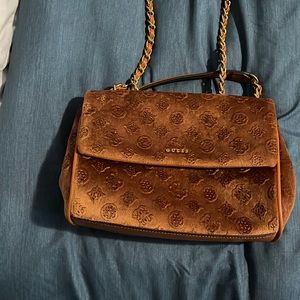 Beautiful guess purse suede